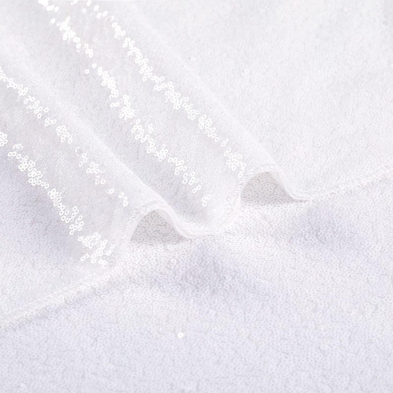 B.Cool B-COOL White Sequin Tablecloth Overlay 90x132 inch Sequined Tablecloths Shiny Tablecloth for Birthday Bridal Shower Christmas Outdoor Decoration - Image 5